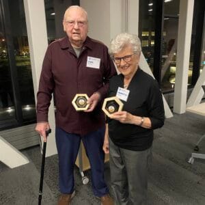 Carl and Marietta Soukup with awards